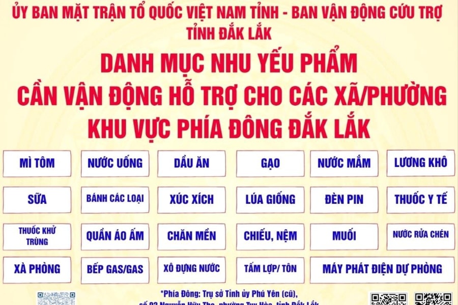 Đắk Lắk: Lập danh mục nhu yếu phẩm cần hỗ trợ khẩn cấp cho 34 xã, phường bị thiệt hại do mưa lũ