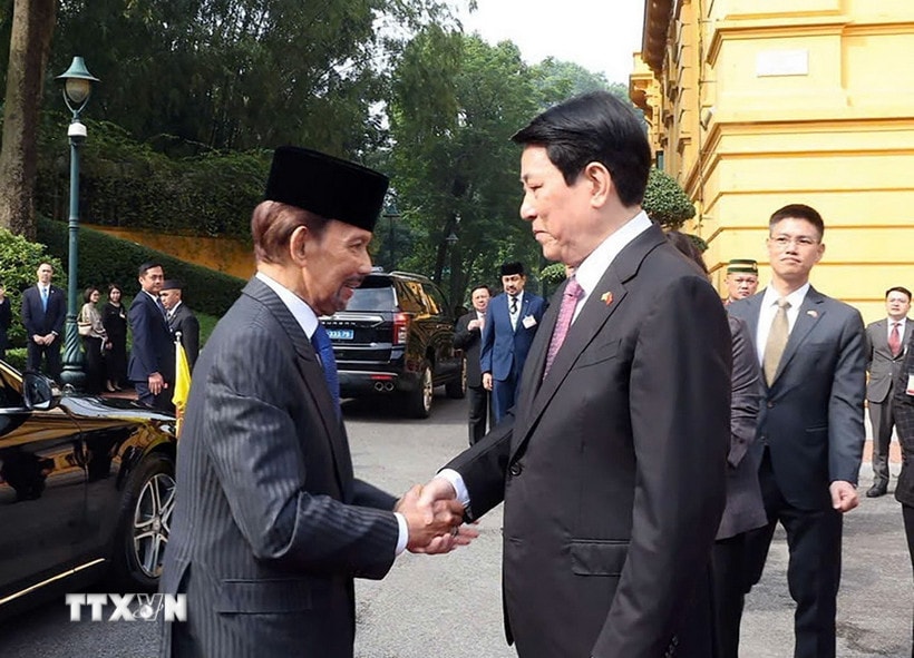 Chủ tịch nước Lương Cường chủ trì lễ đón chính thức Quốc vương Brunei
