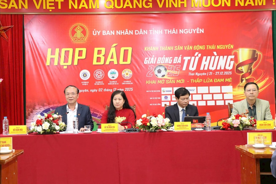 Tổ chức giải bóng đá Tứ hùng khánh thành Sân vận động tỉnh Thái Nguyên