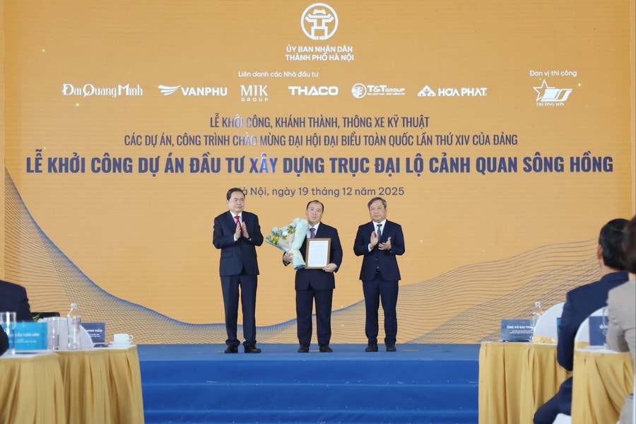 Hà Nội khởi công Dự án Đầu tư xây dựng Trục Đại lộ Cảnh quan sông Hồng