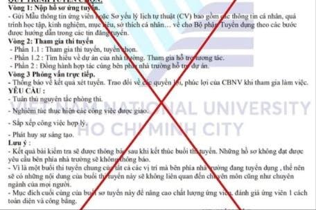 Đại học Quốc gia TP. Hồ Chí Minh bị mạo danh lừa đảo tuyển dụng viên chức, kêu gọi từ thiện