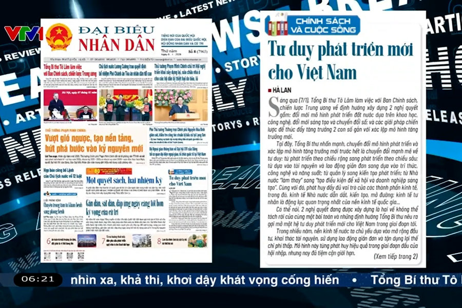 Điểm báo VTV1: Tư duy phát triển mới cho Việt Nam