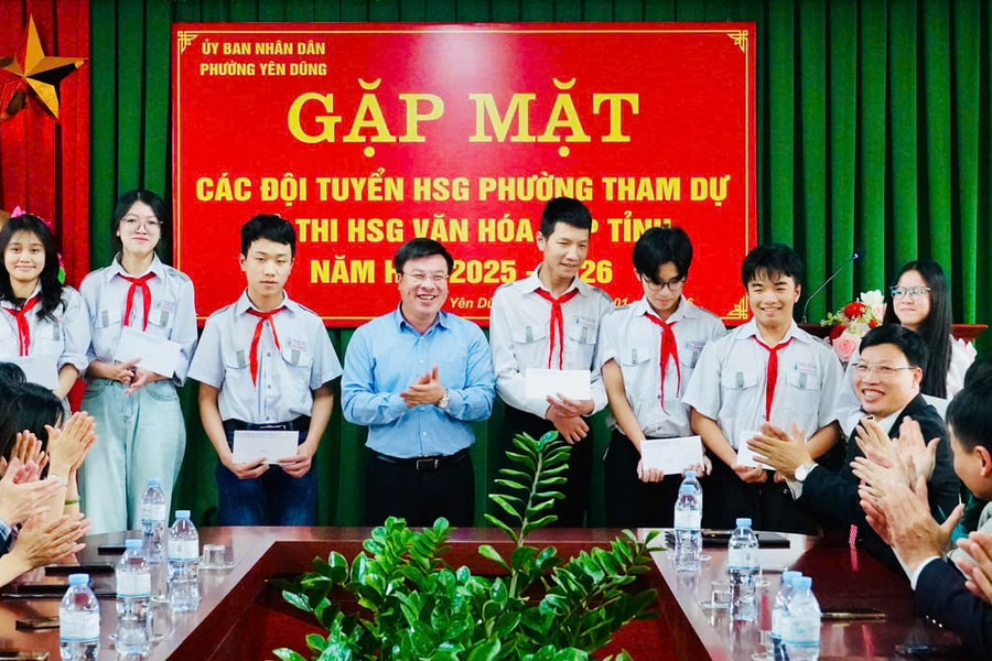 Bắc Ninh: Phường Yên Dũng gặp mặt, động viên các đội tuyển học sinh giỏi văn hóa cấp tỉnh