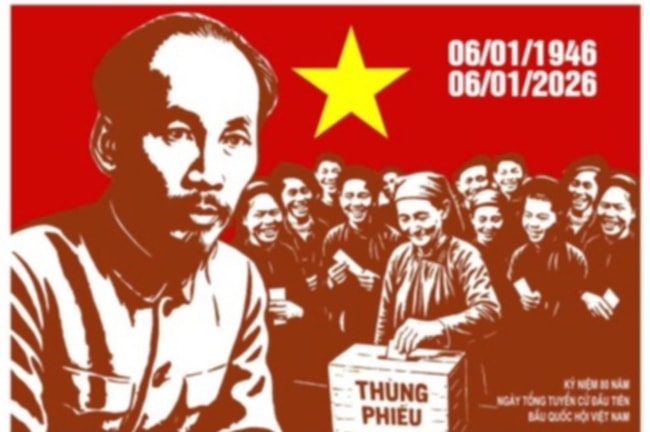 Tuyên truyền cổ động trực quan kỷ niệm 80 năm Ngày Tổng tuyển cử đầu tiên