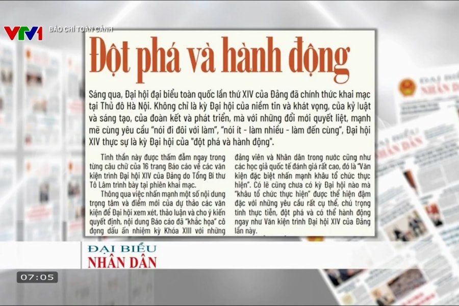 Báo chí toàn cảnh VTV1: Đột phá và hành động