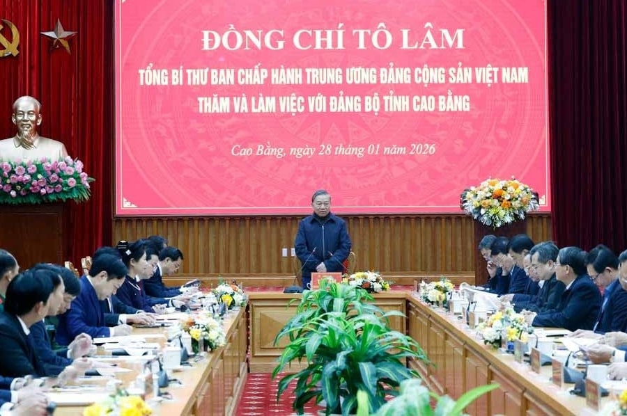 Tổng Bí thư Tô Lâm: Cao Bằng cần biến lợi thế biên giới thành động lực phát triển