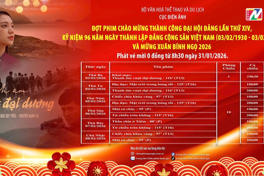 Đợt phim miễn phí mừng Đảng - mừng Xuân Bính Ngọ 2026