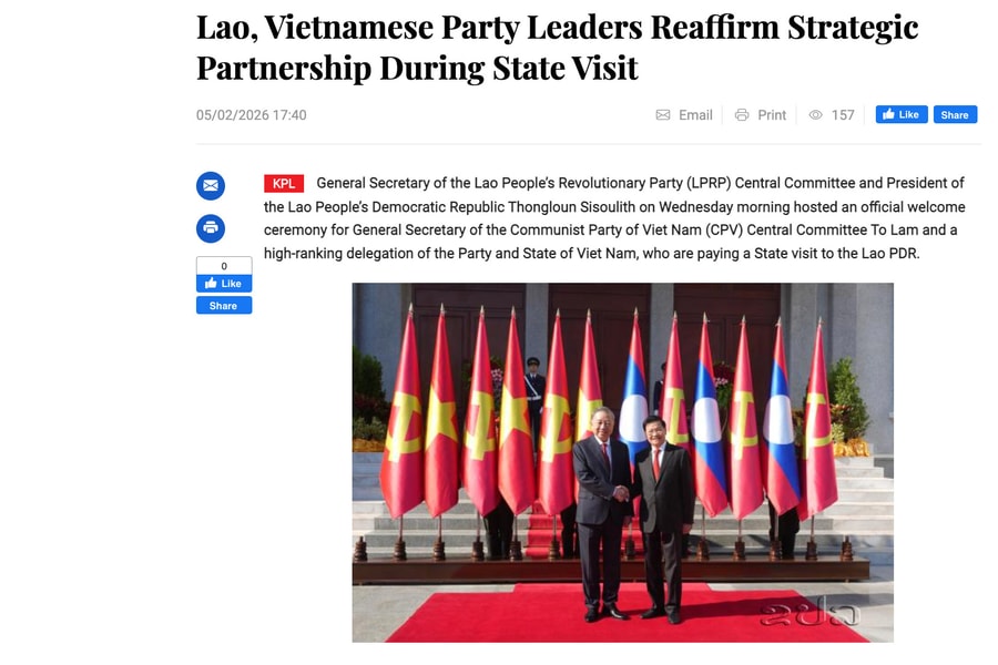 Truyền thông Lào đánh giá cao ý nghĩa và thông điệp chuyến thăm của Tổng Bí thư Tô Lâm