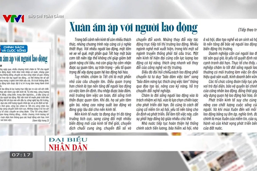 Báo chí toàn cảnh VTV1: Xuân ấm áp với người lao động