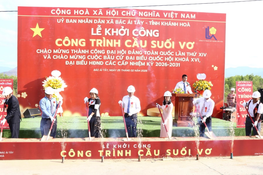 K hởi công xây dựng cầu Suối Vơ tại xã Bác Ái Tây, tỉnh Khánh Hòa