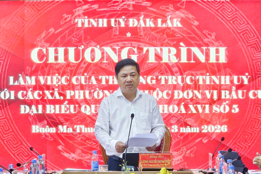 Thường trực Tỉnh ủy Đắk Lắk làm việc với các xã, phường Đơn vị bầu cử số 5