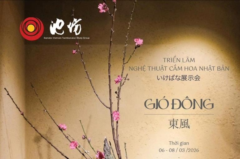 Triển lãm "Gió đông" giới thiệu nghệ thuật cắm hoa Nhật Bản
