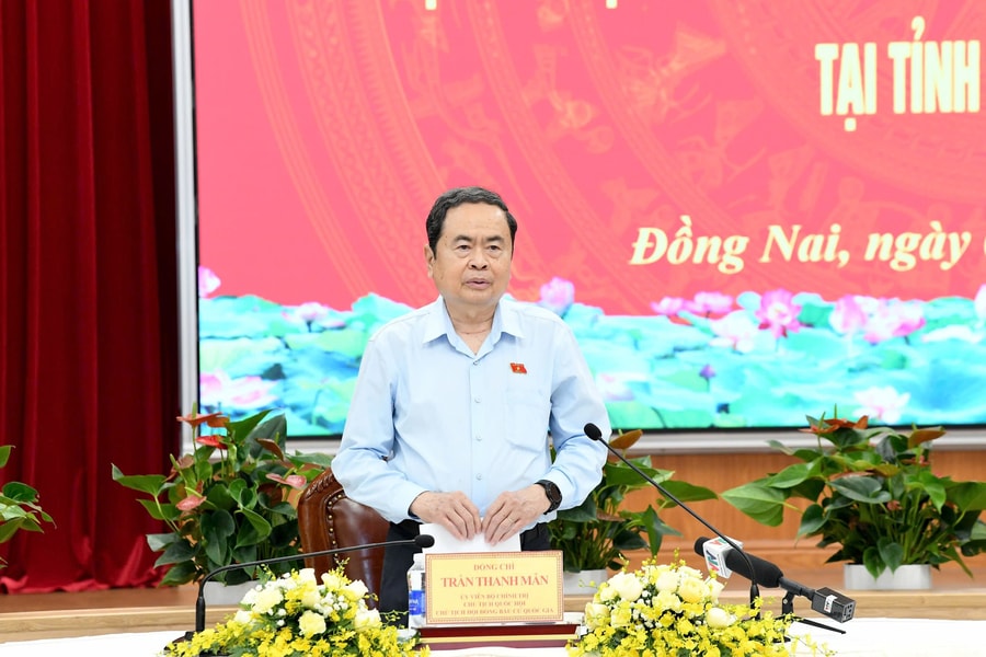 Chủ tịch Quốc hội Trần Thanh Mẫn làm việc với Ủy ban Bầu cử tỉnh Đồng Nai