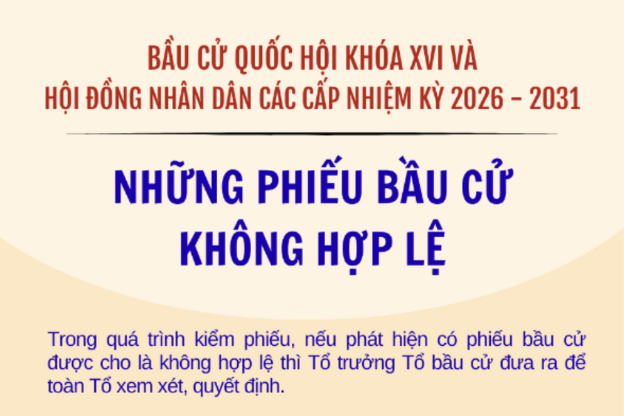 [Infographic] Các trường hợp phiếu bầu cử không hợp lệ