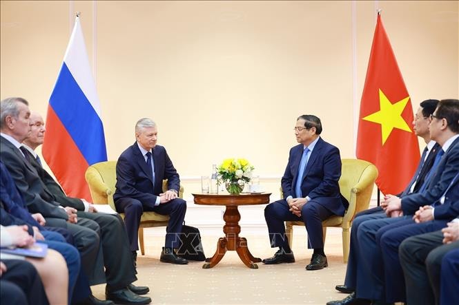 Thủ tướng Phạm Minh Chính tiếp đại diện Hội Hữu nghị Nga - Việt và Hội Cựu chiến binh Nga