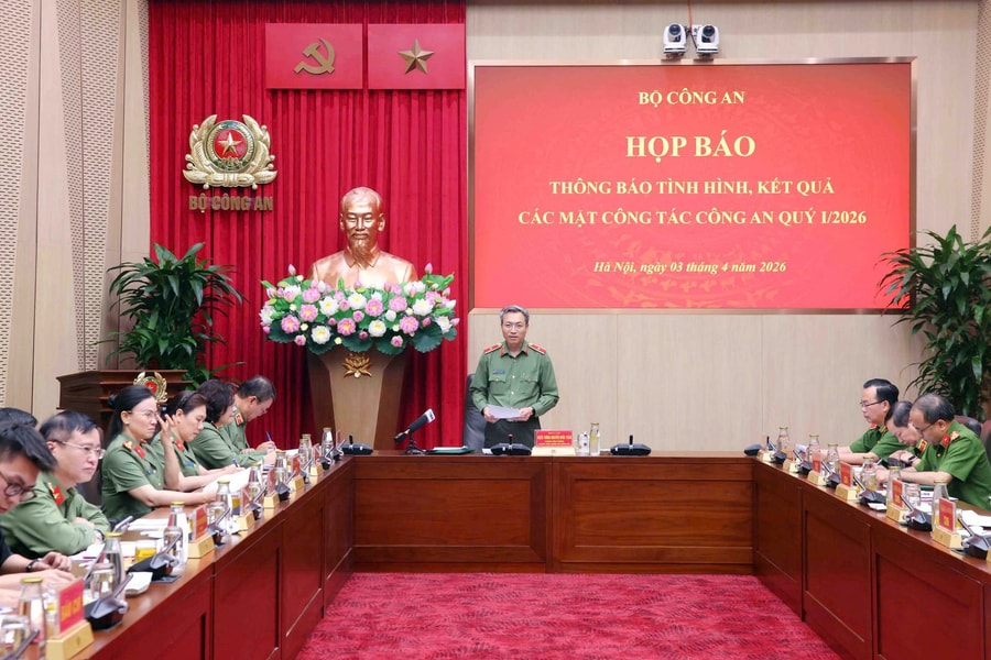 Bộ Công an họp báo thông báo tình hình, kết quả công tác công an Quý I/2026