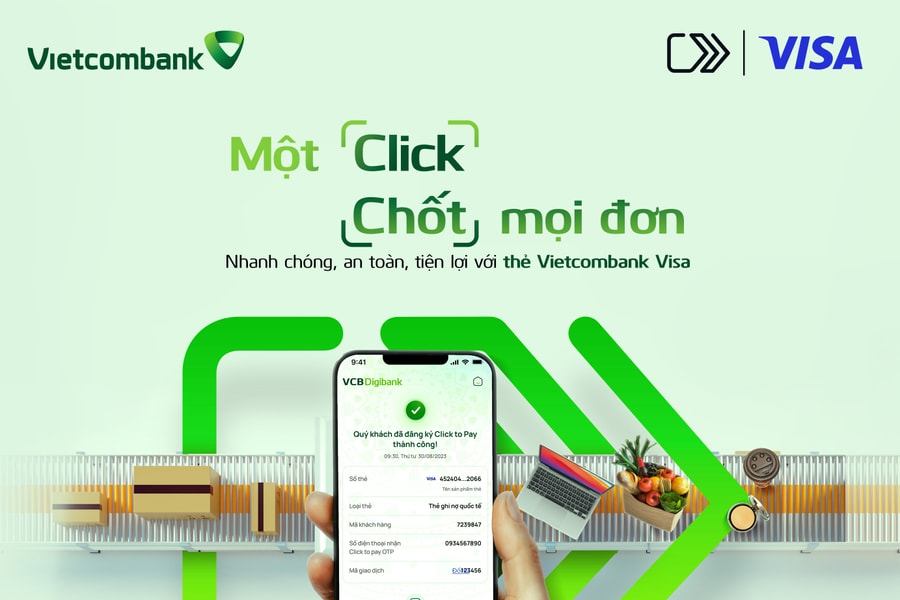 Vietcombank triển khai tính năng Click to Pay, nâng cao an toàn và tiện ích trong thanh toán trực tuyến