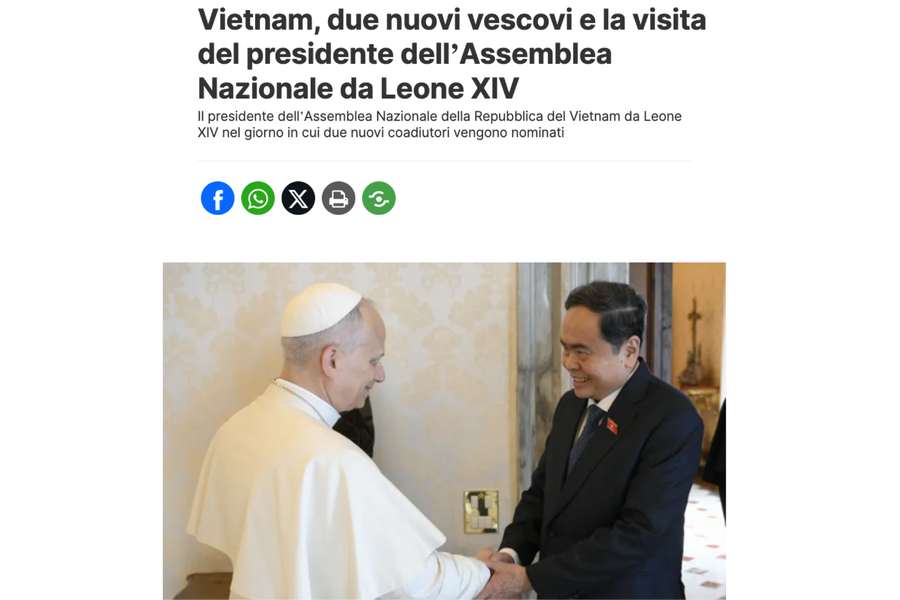 Báo chí Italy đề cao chuyến thăm của Chủ tịch Quốc hội Trần Thanh Mẫn