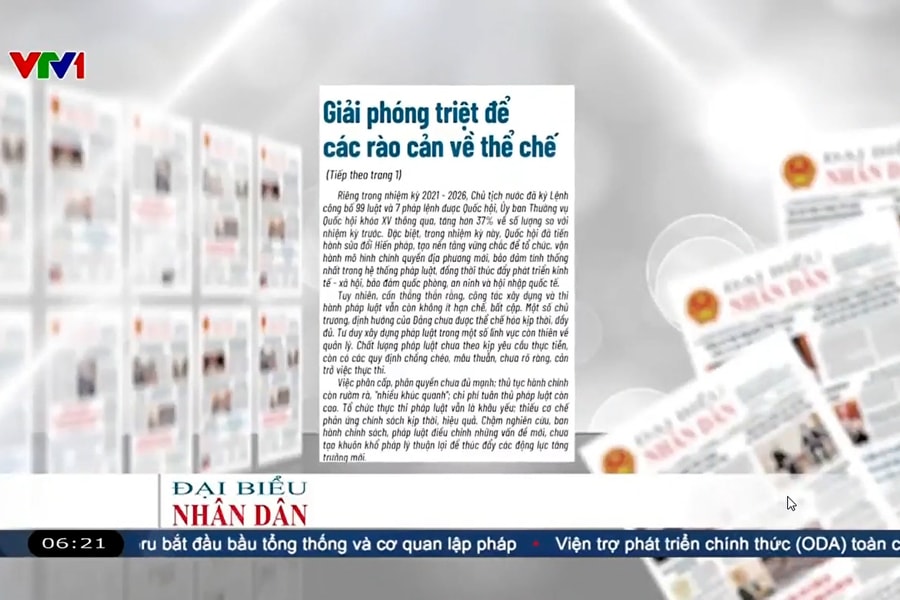 Điểm báo VTV1: Giải phóng triệt để các rào cản về thể chế