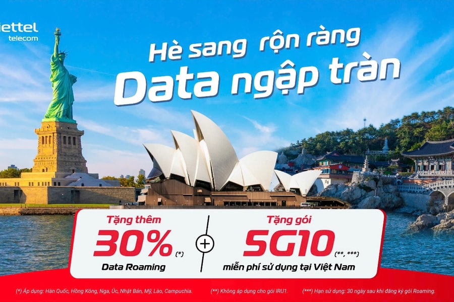 Viettel tặng ưu đãi kép Data Roaming và Data 5G trong nước