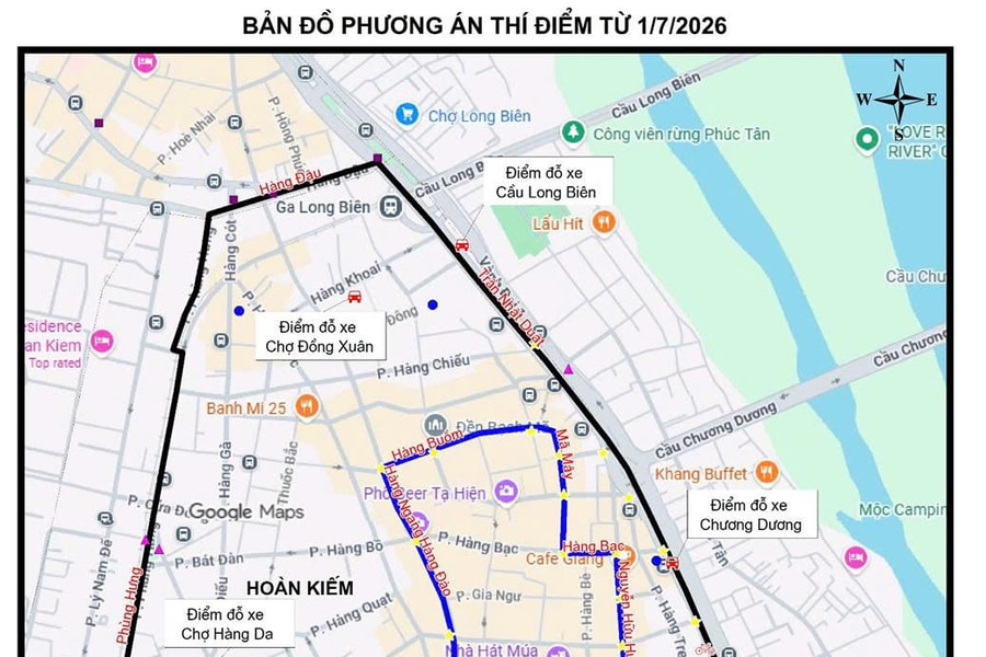 Hà Nội: Dự kiến cấm xe máy xăng, dầu theo giờ tại 11 tuyến phố thuộc phường Hoàn Kiếm từ ngày 1/7