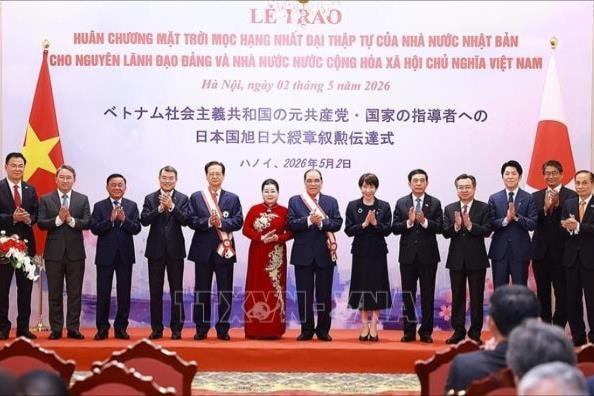 Nhật Bản trao tặng Huân chương Mặt trời mọc cho nguyên lãnh đạo Đảng, Nhà nước Việt Nam