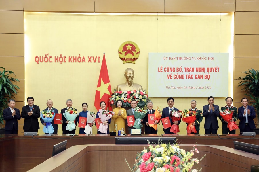 Trao Nghị quyết của Ủy ban Thường vụ Quốc hội về công tác cán bộ