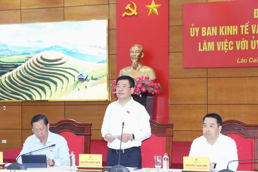 Phó Chủ tịch Quốc hội Nguyễn Hồng Diên làm việc với UBND tỉnh Lào Cai