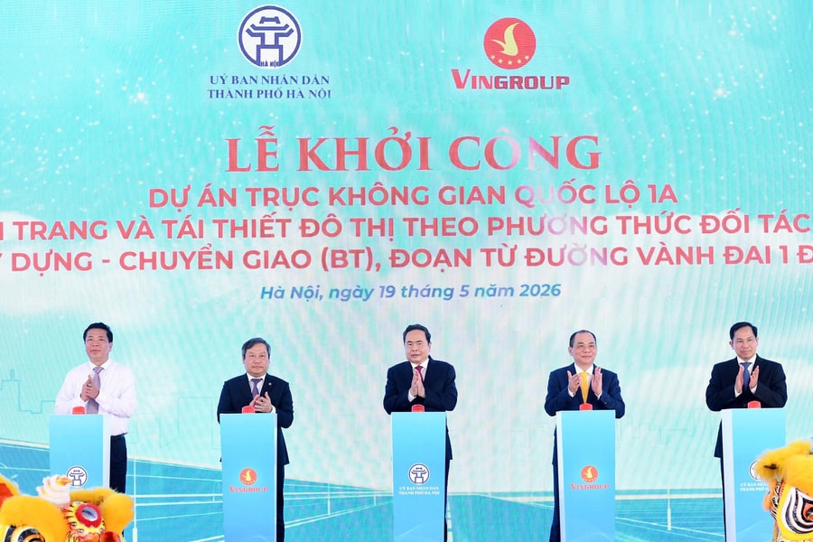 Chủ tịch Quốc hội Trần Thanh Mẫn dự Lễ khởi công dự án mở rộng quốc lộ 1A đoạn từ Vành đai 1 đến nút giao Cầu Giẽ
