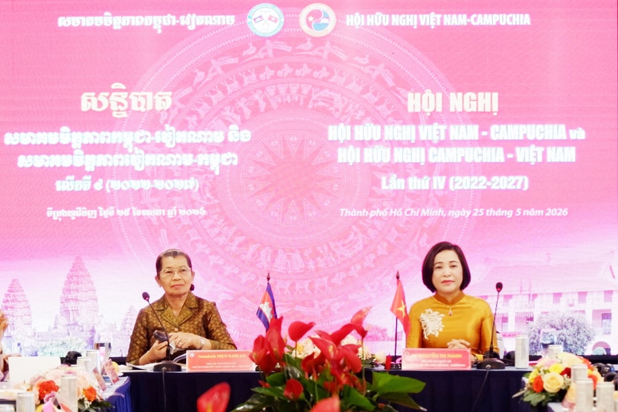 Phó Chủ tịch Quốc hội Nguyễn Thị Thanh dự Hội nghị liên tịch giữa Hội hữu nghị hai nước Việt Nam và Campuchia