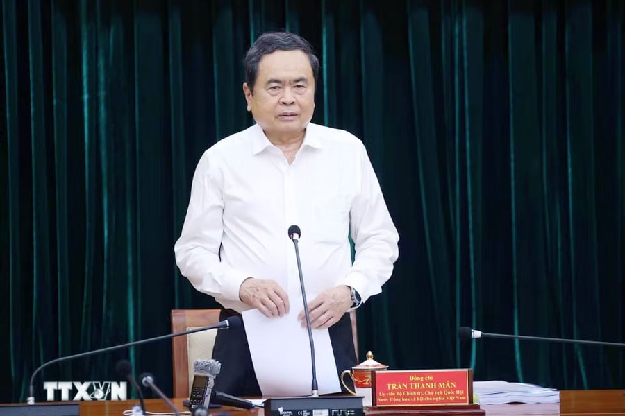 Chủ tịch Quốc hội Trần Thanh Mẫn chủ trì Hội nghị thông qua dự thảo Báo cáo kết quả kiểm tra tại Ban Thường vụ Thành ủy TP. Hồ Chí Minh