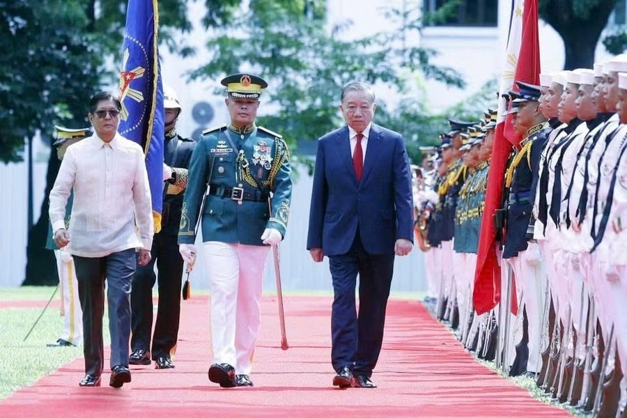 Lễ đón Tổng Bí thư, Chủ tịch nước Tô Lâm và Phu nhân thăm cấp Nhà nước tới Philippines