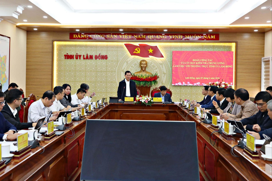 Ủy ban Kiểm tra Trung ương làm việc với Thường trực Tỉnh ủy Lâm Đồng về tháo gỡ vướng mắc các dự án tồn đọng