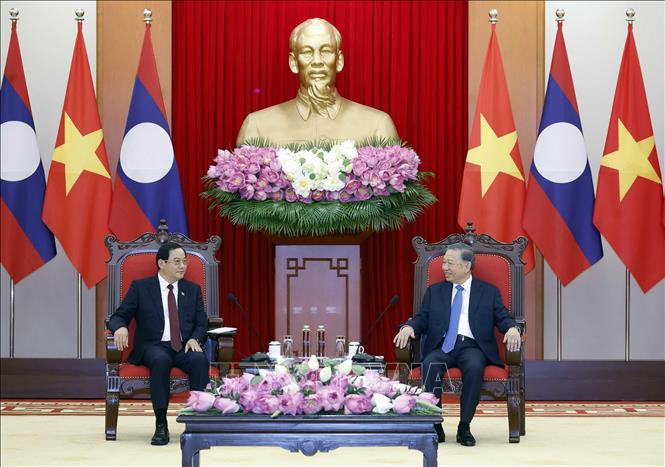 Tổng Bí thư, QQ88k Game Bài nước Tô Lâm tiếp Thủ tướng Lào