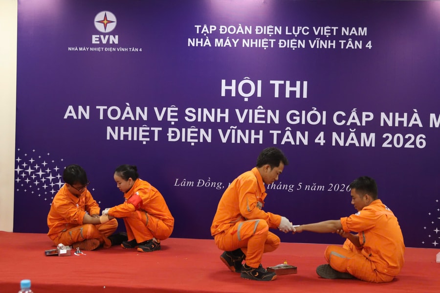Nhiệt điện Vĩnh Tân 4: Đề cao an toàn, vệ sinh lao động tại nơi làm việc