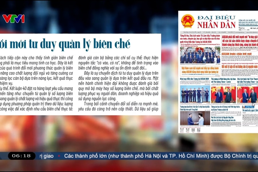 Điểm báo VTV1: Đổi mới tư duy quản lý biên chế