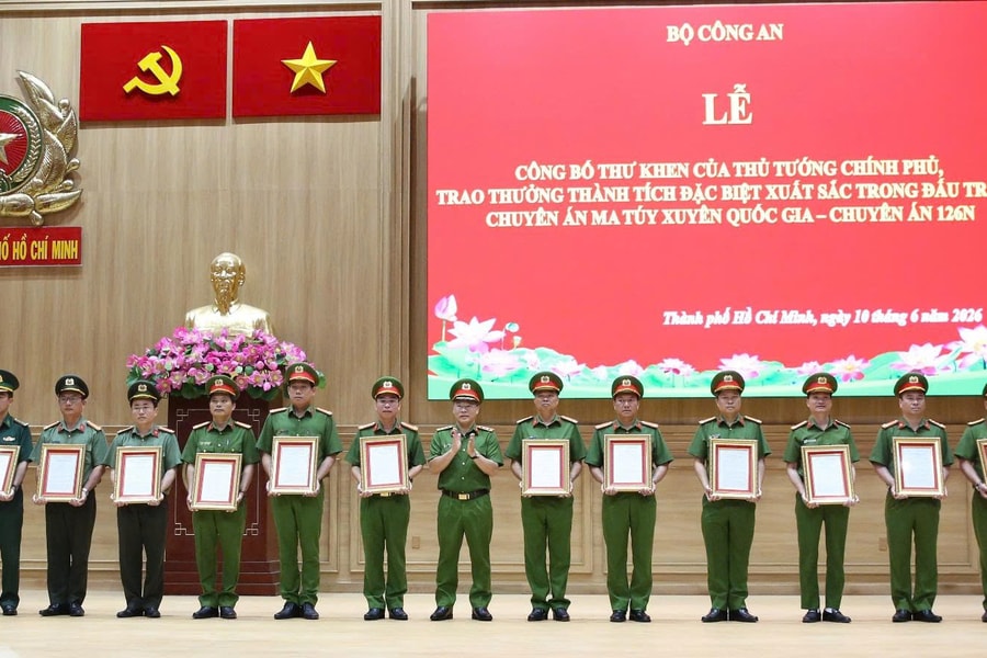 Lễ công bố Thư khen của Thủ tướng Chính phủ và trao thưởng thành tích xuất sắc trong đấu tranh Chuyên án 126N
