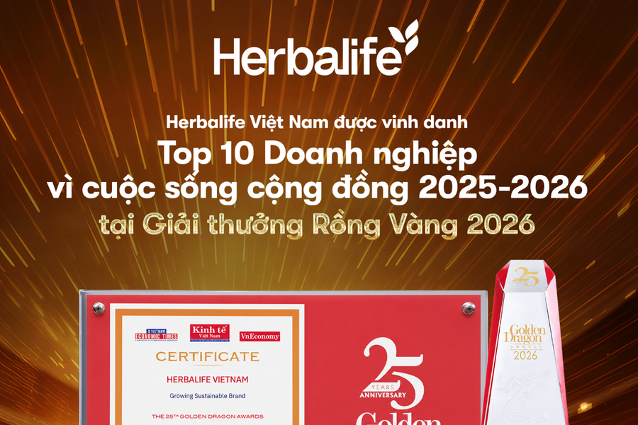 Herbalife được vinh danh Top 10 Doanh nghiệp vì cuộc sống cộng đồng