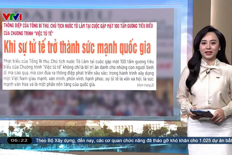 Điểm báo VTV1: Khi sự tử tế trở thành sức mạnh quốc gia