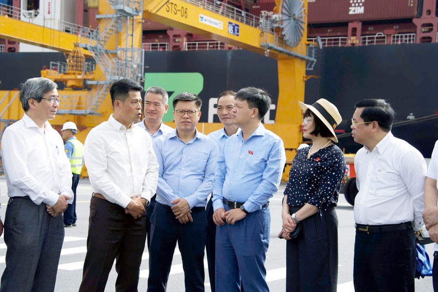 Đoàn công tác của Ủy ban Khoa học, Công nghệ và Môi trường khảo sát cảng Lạch Huyện