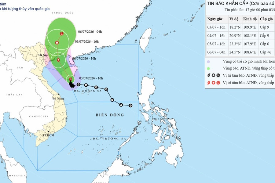 Công điện khẩn ứng phó bão số 1 MAYSAK
