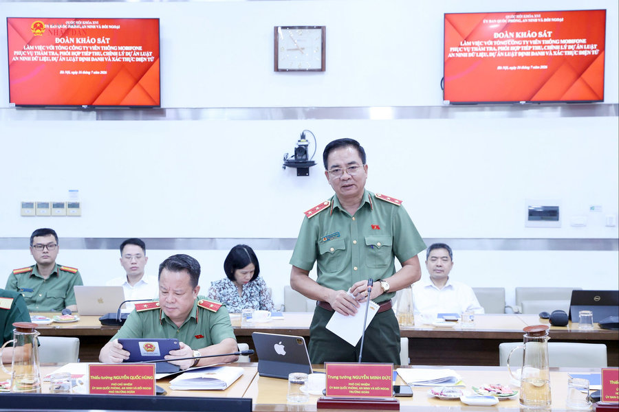 Đoàn khảo sát của Ủy ban Quốc phòng, An ninh và Đối ngoại làm việc với Mobifone và Trung tâm Dữ liệu Quốc gia