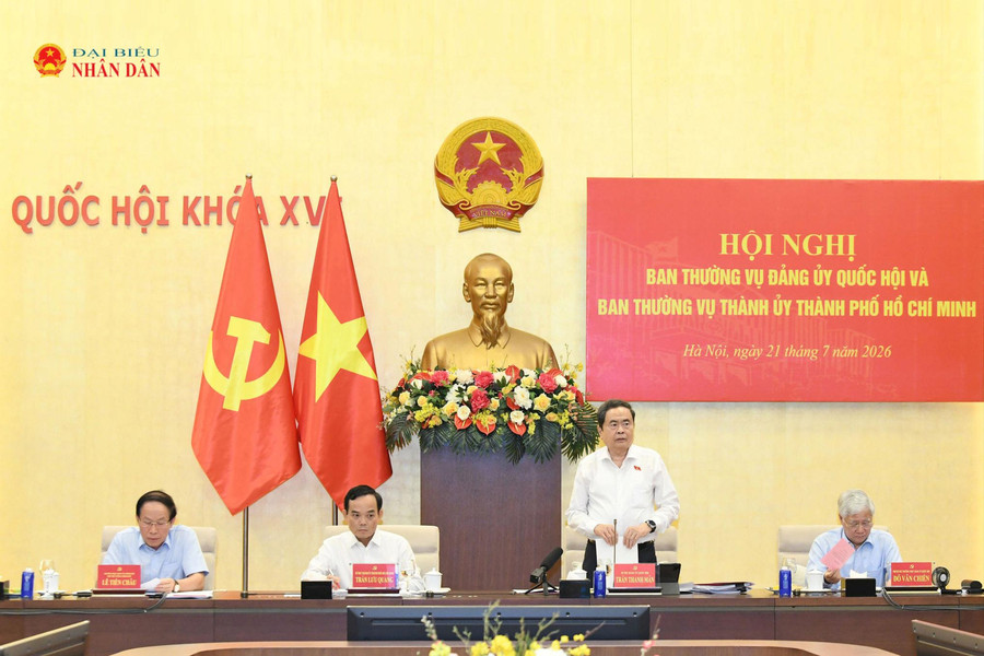Hội nghị Ban Thường vụ Đảng ủy Quốc hội và Ban Thường vụ Thành ủy Thành phố Hồ Chí Minh