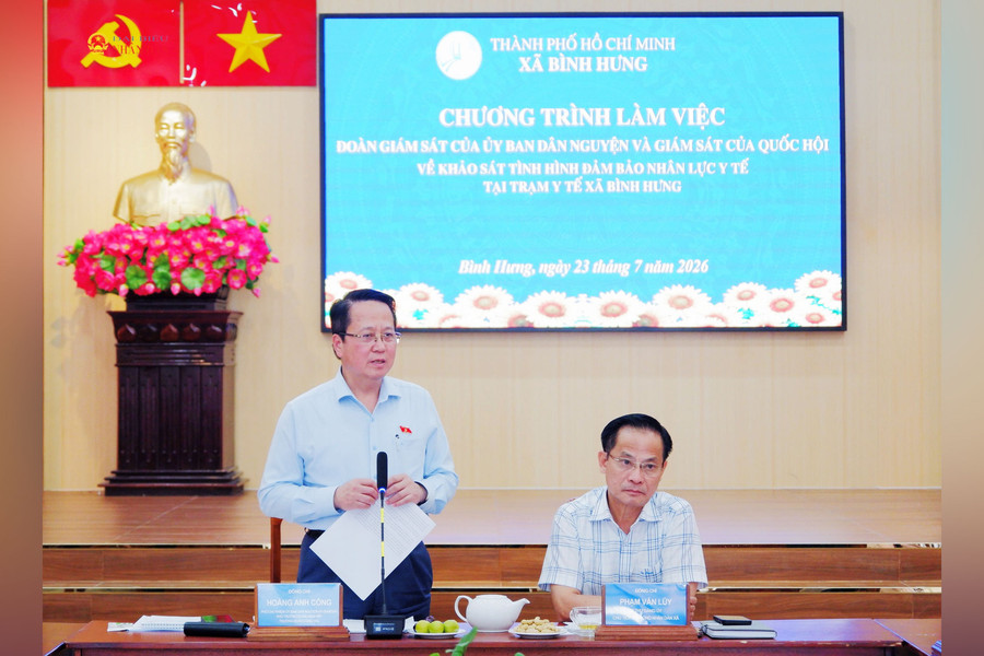 Đoàn giám sát của Ủy ban Dân nguyện và Giám sát làm việc với UBND xã Bình Hưng, TP. Hồ Chí Minh