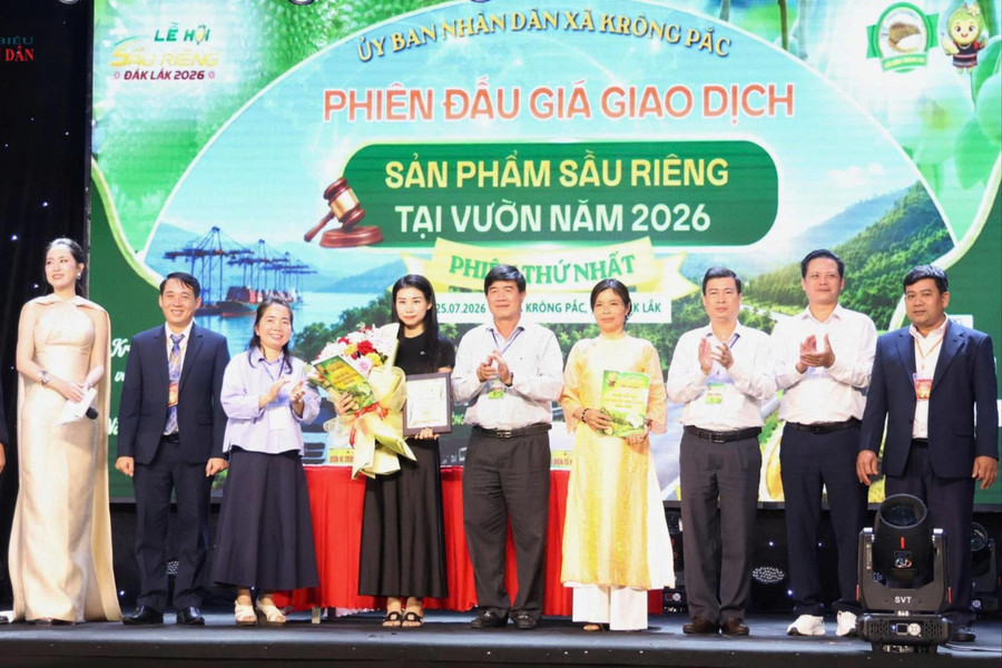 Đắk Lắk: Bước đột phá trong tiêu thụ sầu riêng với phiên đấu giá 23,8 tỷ đồng