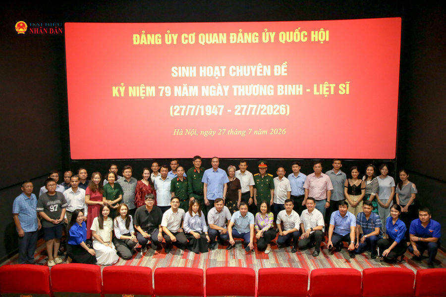 Đảng ủy Cơ quan Đảng ủy Quốc hội tổ chức sinh hoạt chuyên đề nhân kỷ niệm 79 năm Ngày Thương binh - Liệt sĩ