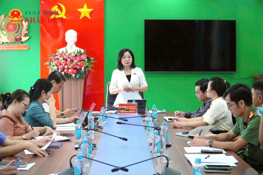 Đoàn ĐBQH tỉnh Đắk Lắk khảo sát công tác tiếp nhận, giải quyết tin báo tội phạm tại xã Krông Pắc