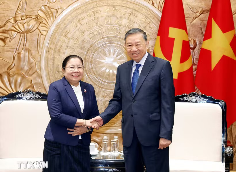 Tổng Bí thư, Chủ tịch nước Tô Lâm tiếp Trưởng Ban Tổ chức Trung ương Đảng Nhân dân Cách mạng Lào
