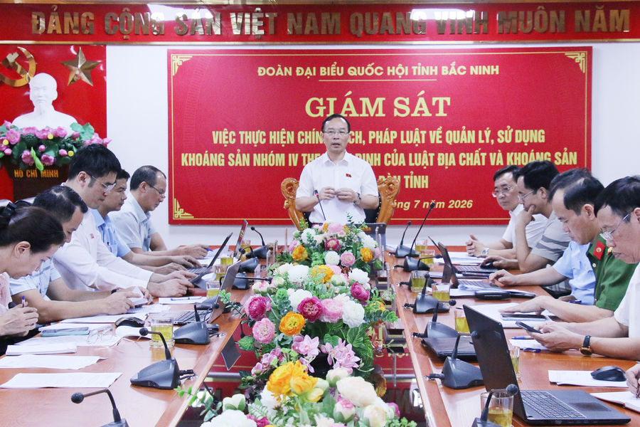 Đoàn ĐBQH tỉnh Bắc Ninh giám sát việc quản lý, sử dụng khoáng sản nhóm IV