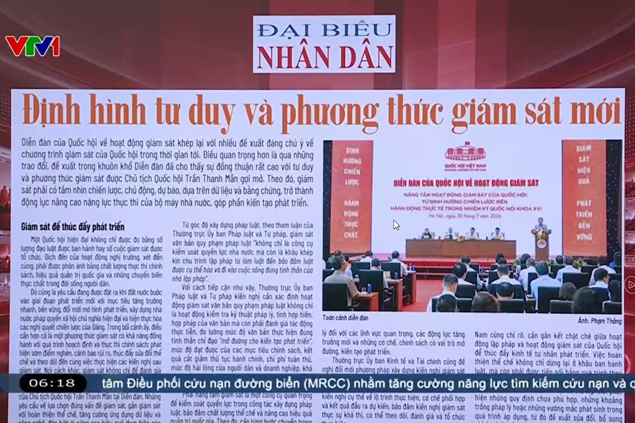 Điểm báo VTV1: Định hình tư duy và phương thức giám sát mới